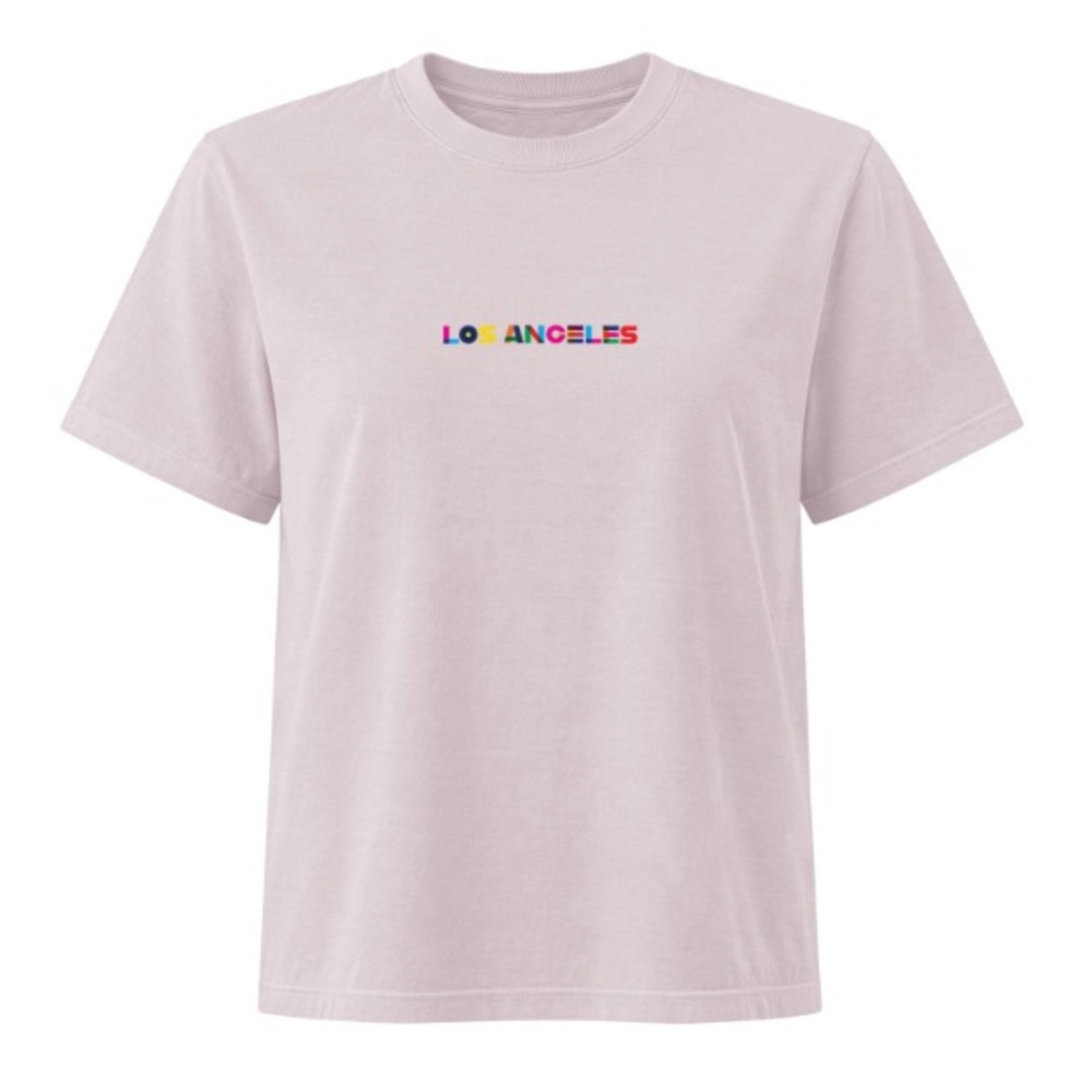 theSTYLtorialystshop LA Graphic Cotton Heavyweight Garment Dye Tee Black S